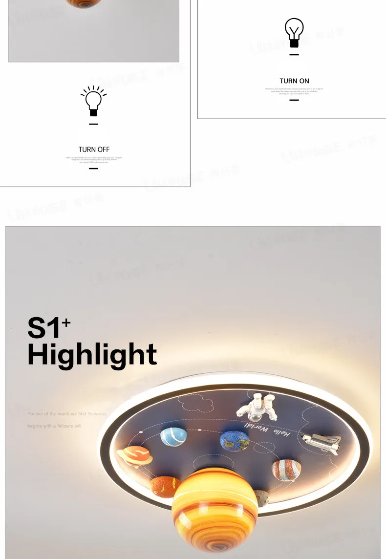 Creative Astronaut LED Ceiling Lamp for Kids′ Spaces