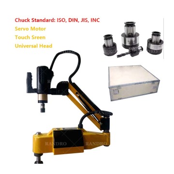 Electric Tapping Arm Tapping Machine with DIN, JIS, ISO Chucks: M3 to M16 CNC Long Arm Tapping Solution