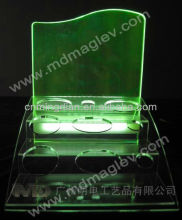 led acrylic cosmetic sign/logo display holder, crystal led sign display stand