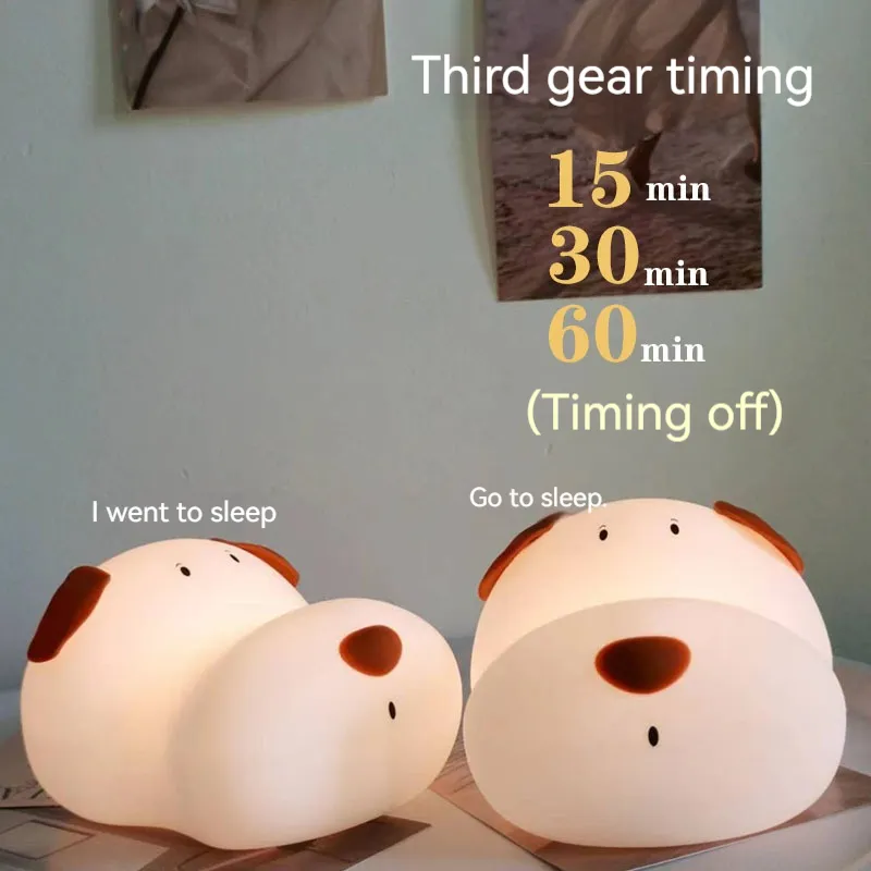 Adorable Silicone Night Light with Colorful Timer Feature