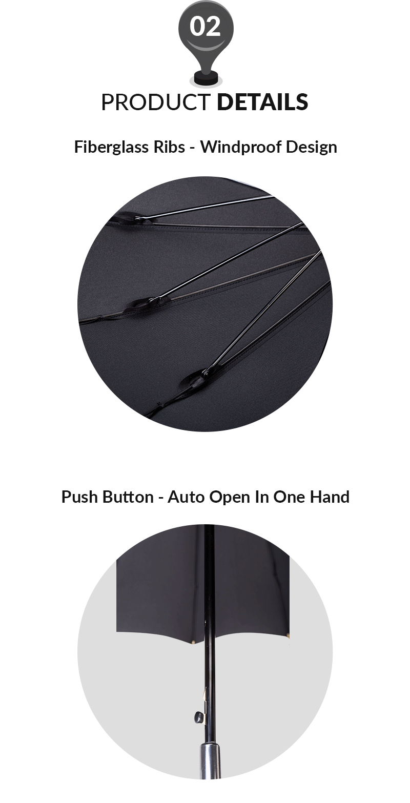 Parapluie droit ouvert pour femmes avec ouverture ouverte de 55 cm 55cm 16ribs Auto Open Ladies Straight Umbrella