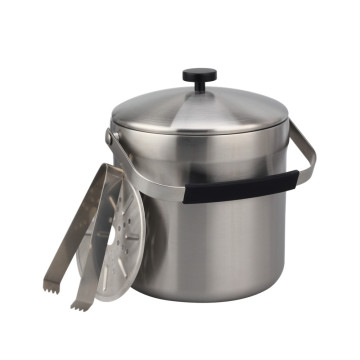 Stainless Steel Ice Bucket with Tongs and lid