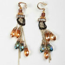Crystal blub pendants drop earring with gold chain