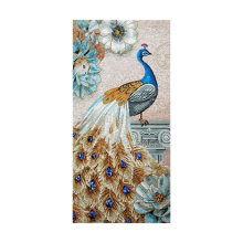 Handmade Hotel Decor Tile Peacock Wall Mural China Glass Mosaic