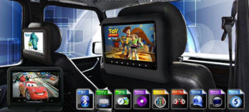Active Headrest Dvd Player Multi-language Pal / Ntsc 9 Inch Digital Panel