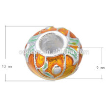 2016 popular colourful cloisonne enamel beads, copper main metal beads