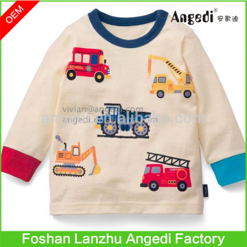 Kids wear Boys Long Sleeve Printed Thermal Top Toddler boys t shirt in contrast color