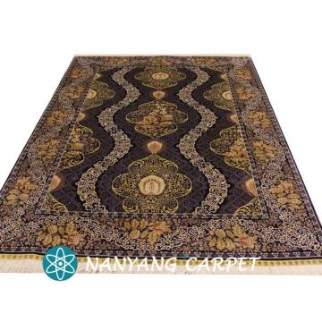 6'x9'Blue Handwoven Pure Silk Turkish Carpet