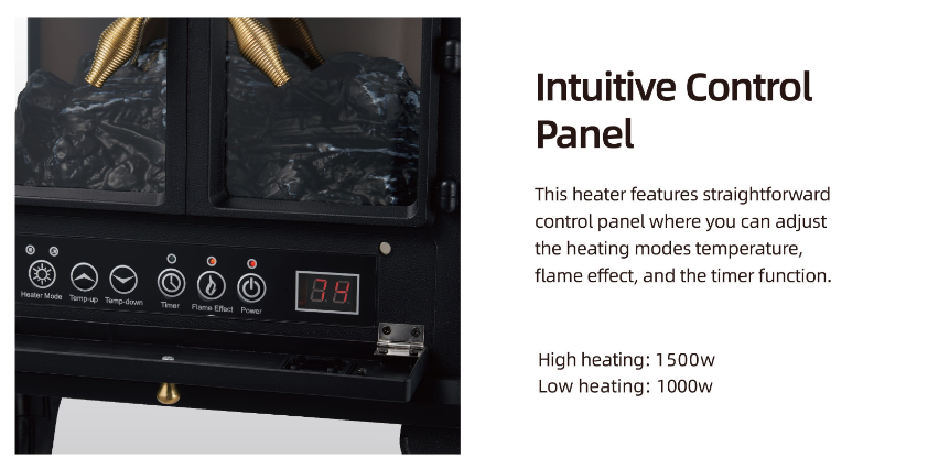 Electric Fireplace Wall Mounting 1400W E Electric Fireplace Heater Stove Flame Effect Electric Fireplace Heater