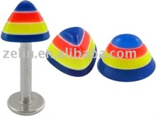 fashion UV acrylic labret body piercing jewelry lip ring