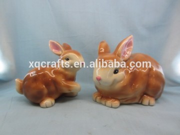 Ceramic rabbit for garden decoration