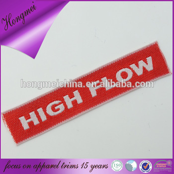 100% polyester woven label/woven cloth label on sale