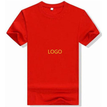 Semi custom logo men short sleeve T-shirt red