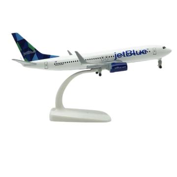 20cm 1/200 Scale JetBlue Airline Boeing 737 Model Plane - Alloy Construction with Landing Gear