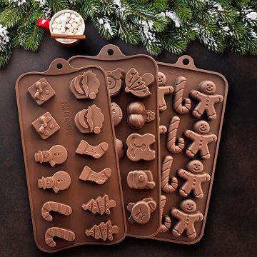 Chocolate de silicona navideño y moldes de dulces