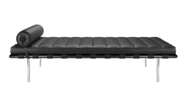 Barcelona Daybed Replica Leather Lounge Chair with Pillow