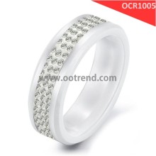 Fancy White porcelain White ceramic crystal ring