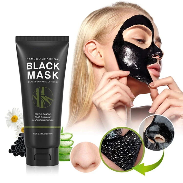 OEM Deep Cleansing Blackhead Peel off Charcoal Face Mask with 3-in-1 Blackhead Remover Mask with Brush & Tea Tree Serum