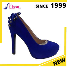 Fancy wholesale bule stiletto dress pump party footwear ladies shoes