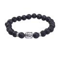 Pierre de lave 8MM Gemstone bouddhisme prière perles Bracelet