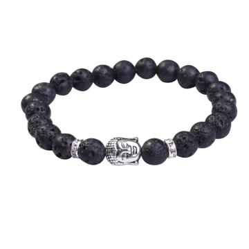 Lava Stone 8MM Gemstone Buddhism Prayer Beads Bracelet