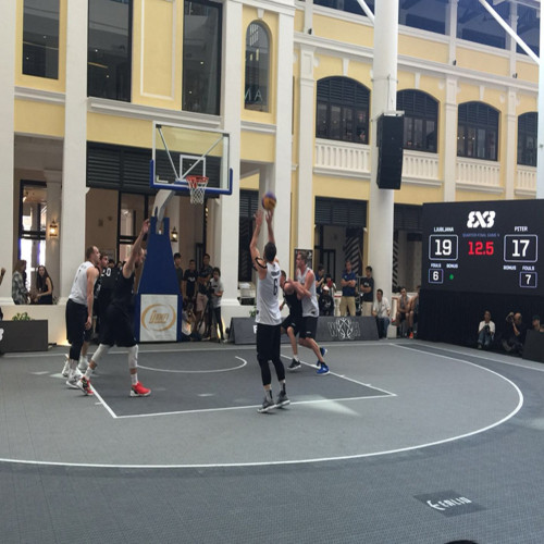 FIBA 3x3 Corte de baloncesto plástico al aire libre