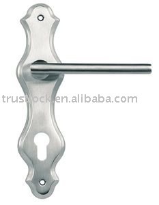 LH240-8:Solid Stainless Steel Lever type Door Handle with Plate