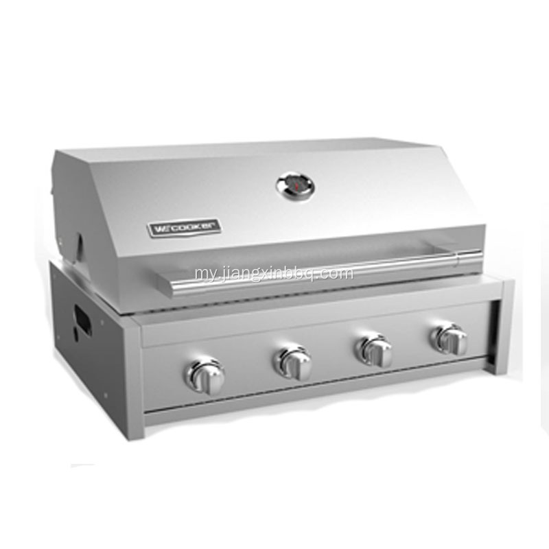 Stainless Steel 4 Burners အပြည့်တပ်ဆင်ပြီး BBQ အသားကင်