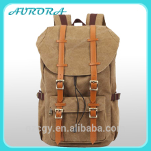 Wholesale Vintage canvas leather trim computer notebook backpack pattern