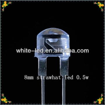 3chips 5mm strawhat LED 4.8mm strawhat led diode Sombrero de paja blanco de 5mm de LED