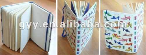 Hardcover notebook with elastic band/ribbon bookmark 2012