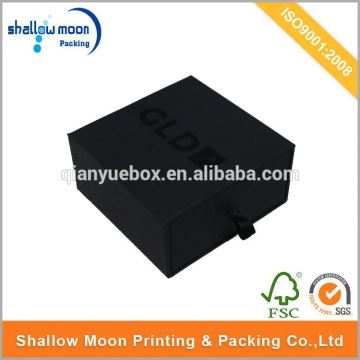 Wholesale customize black matt gift packaging box with uv