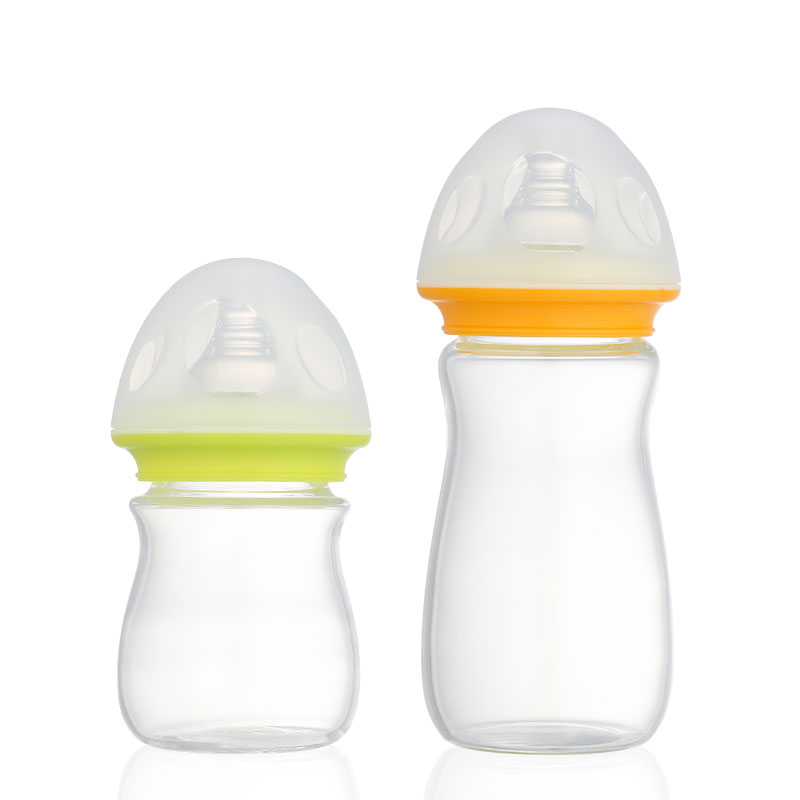 Cute Anti Colic Wide Neck Baby Feeding Glass Bottles Baby Feeder Bottle