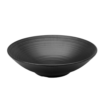 Noodle Ramen PHO Bowl Swirl Black Melamine Bowl Large