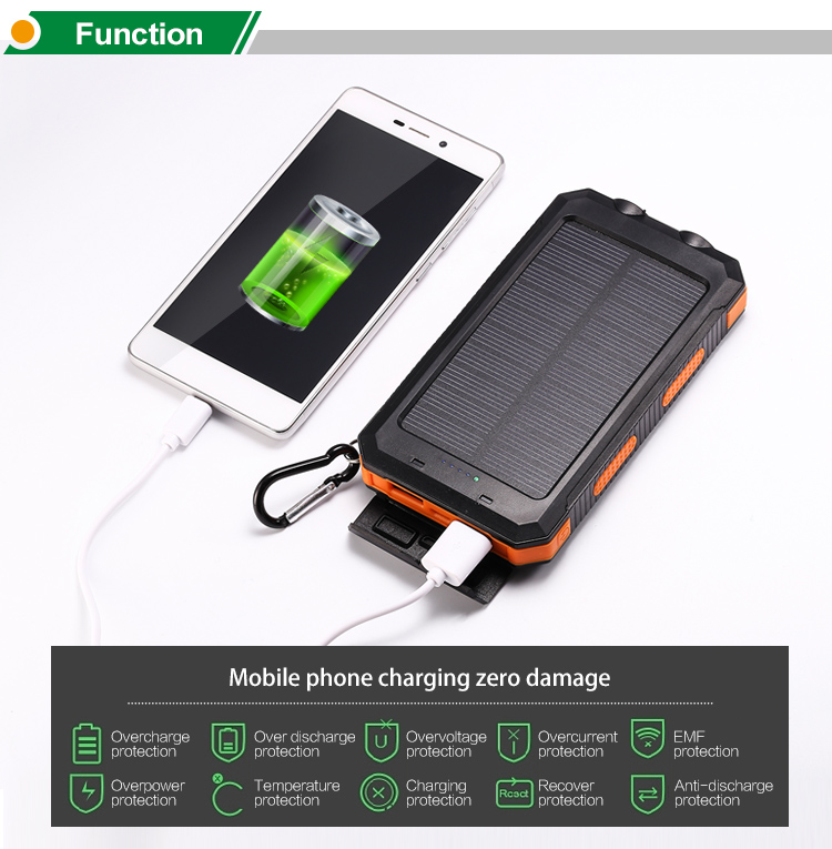 usb portable solar charger power bank