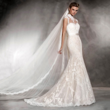 Elegant Wedding Dresses Sexy Cap Sleeve Lace Backless Spaghetti Bridal Gown with Long Train