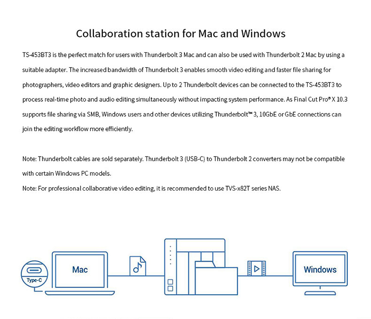 Qnap TS-453BT3-8G 4-bay Thunderbolt 3 network nas storage server