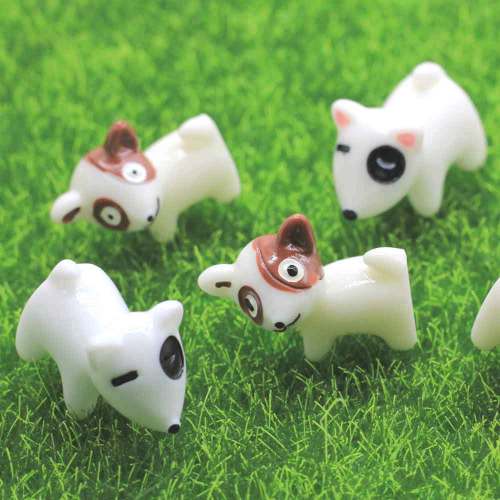 Figuras de perros Kawaii de dibujos animados para decoración de pasteles, artesanía de resina para perros, casa de muñecas, adorno de bonsái, figuritas de jardín de hadas, proveedor