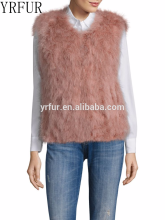 YR375 Hot Sale Women Girl Popular Turkey Feather Vest Fluffy Feather Vest