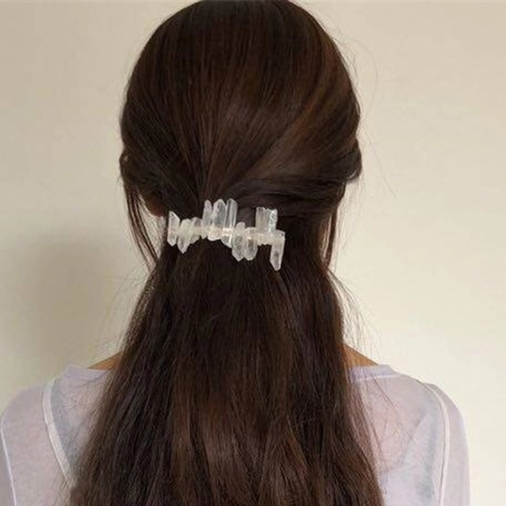 DIY irregular stone crystal hairclip girls high quality big gemstone hair pin spring clip handmade curly hair clip ins