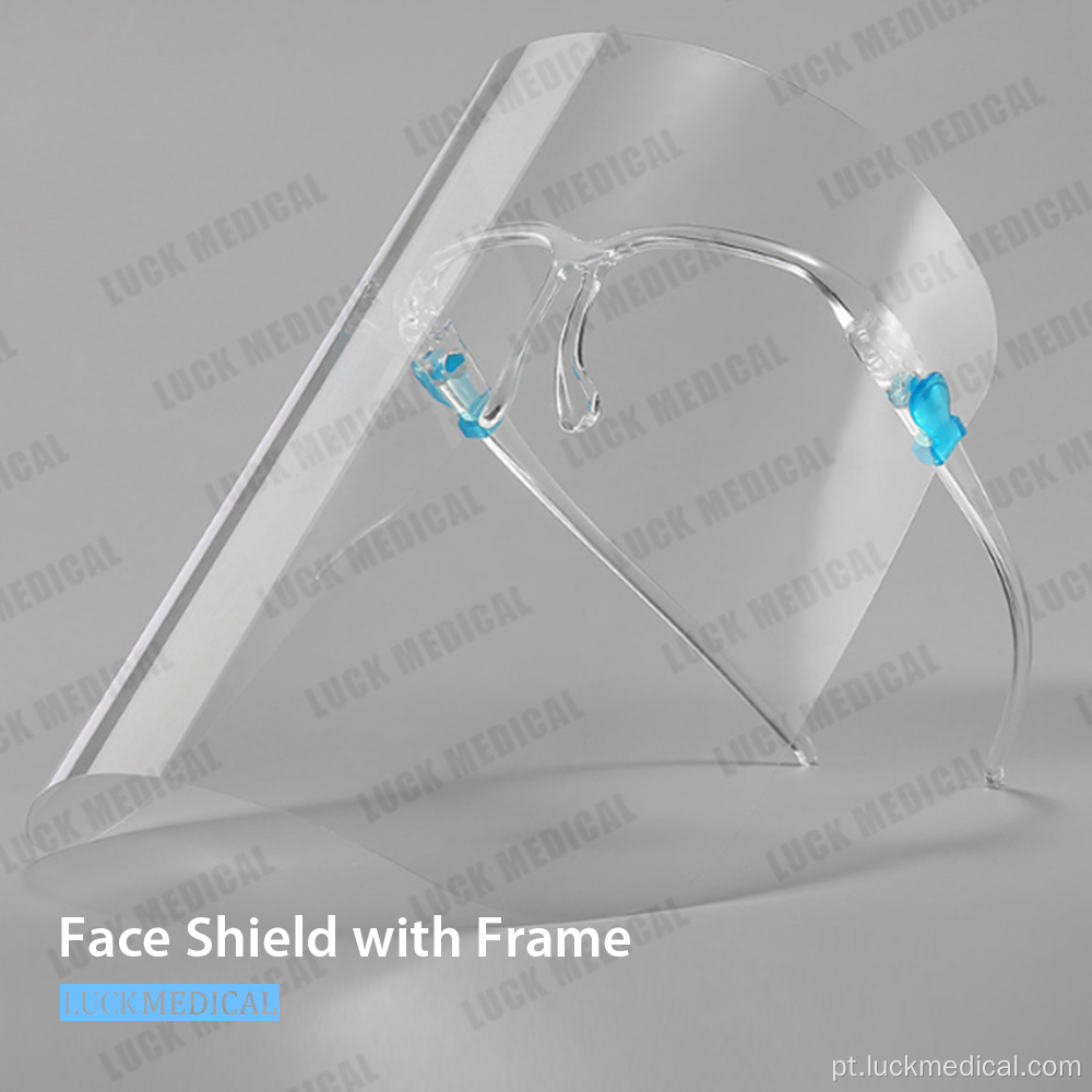 Escudo de face protetora com anti-spray anti-slash de quadro