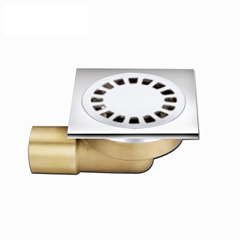 Square brass shower floor drain