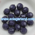 4-20MM Acrylic Round Opaque Faceted Beads