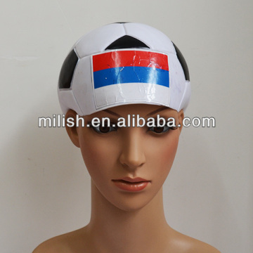 World Cup football fans latex soccer shap hat with French flag imprint MH-1653