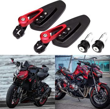Multi Colors Motorcycle Bar End Side Rearview Mirror - Universal Fit