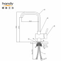 Torneiras misturadoras para pia de cozinha de alavanca única
