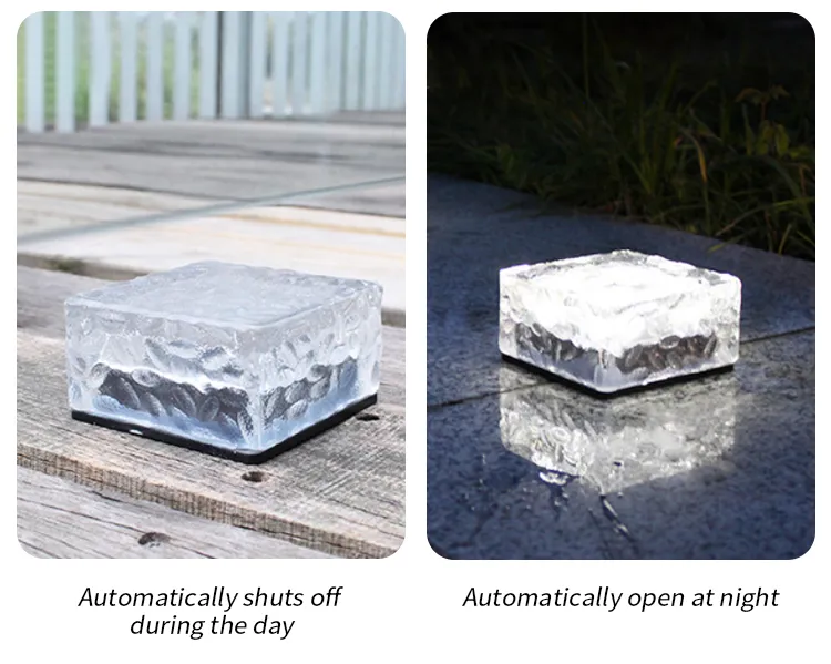 Stylish Solar-Powered LED Ice Brick Lights for Outdoor Spaces