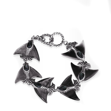 Crowding fish charm bracelet with silver plated