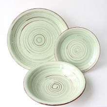 Living Art 12PCS Handmade Stoneware Dinnerware Sets