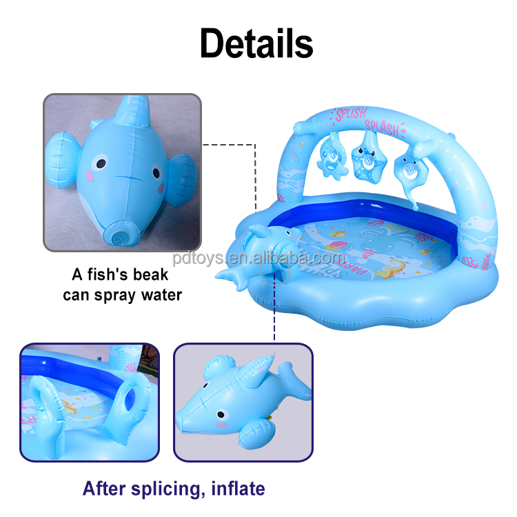 Wholesale PVC kids children's indoor play center pool splash pool for kids Water gun baby pool